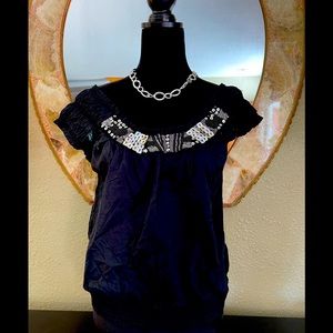 Express Beaded Neck Blouse